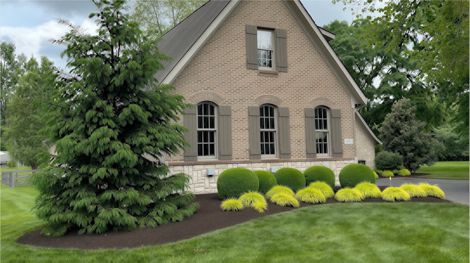 Manicured beds and fresh mulch