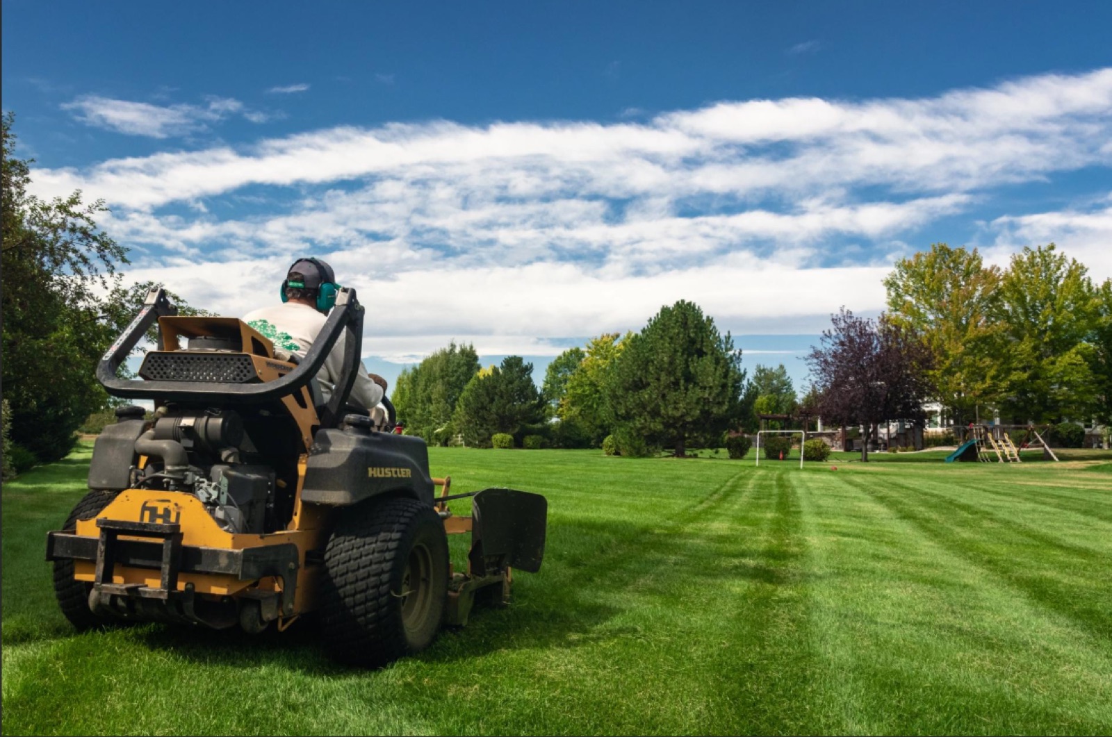 Freshly striped lawn